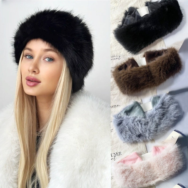 Wide Band Fur Headband Winter  - đánh giá và giá Fleece Ear Warmer Band