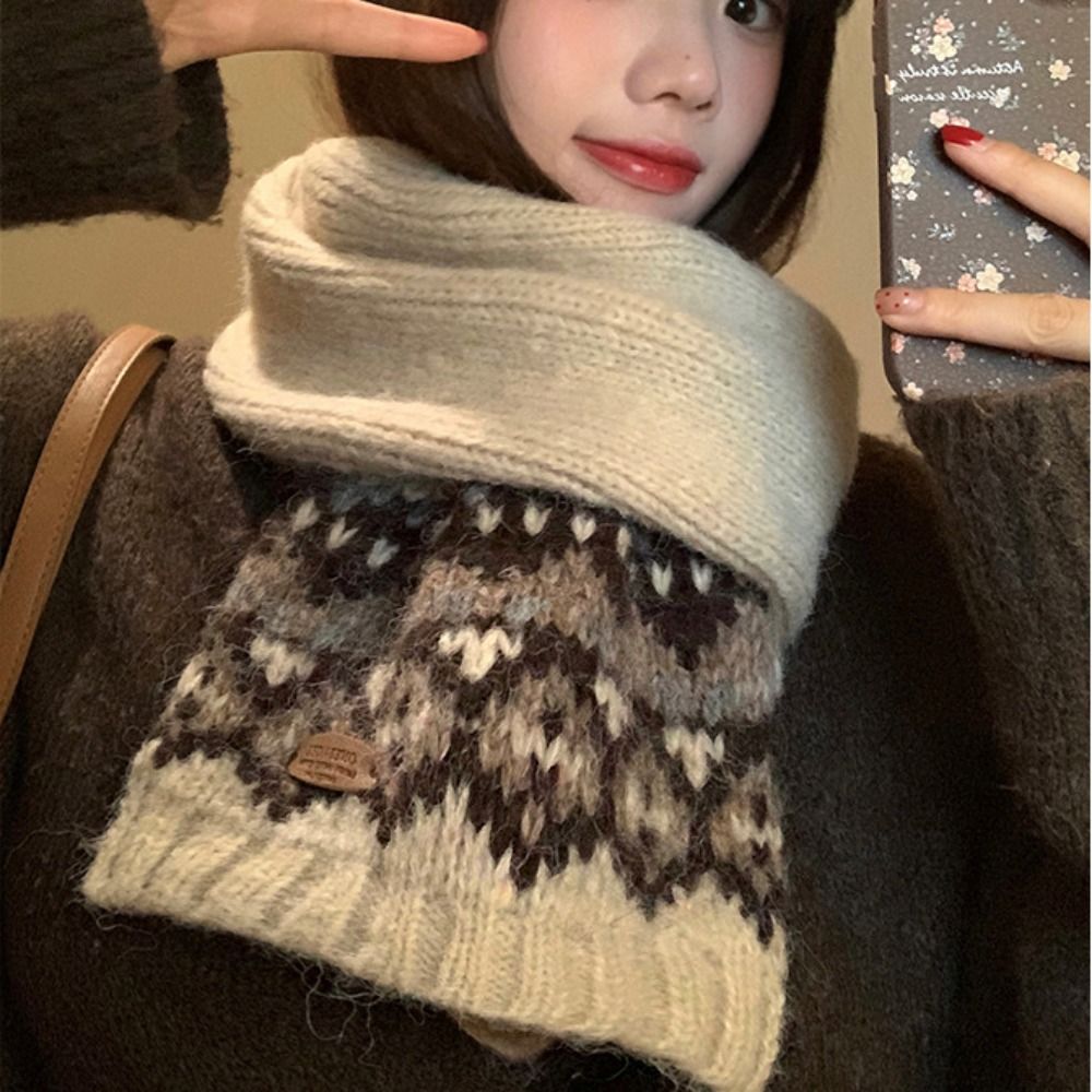 Classic Wool Jacquard Knitted  - đánh giá và giá Wool Scarf Men