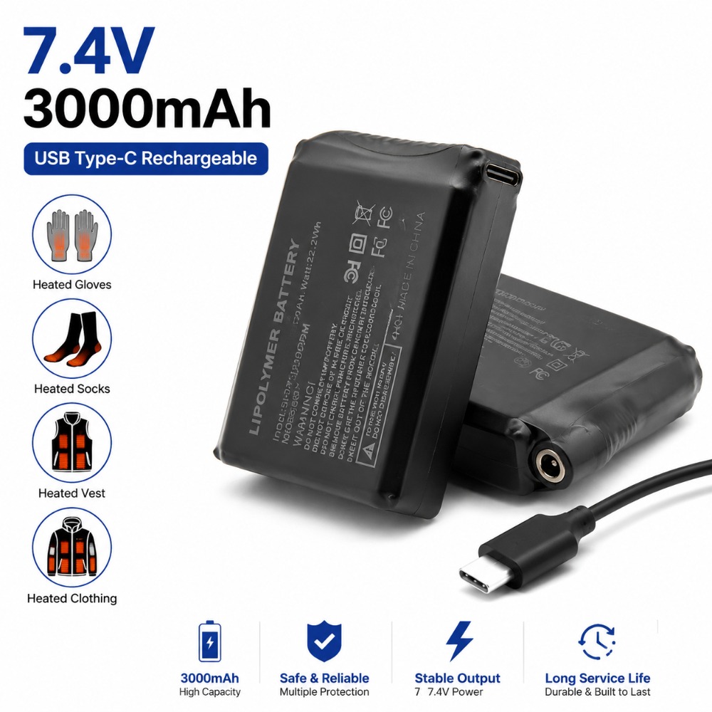 7.4V 3000mah Heated Gloves Bat - đánh giá và giá Heated Vest Battery