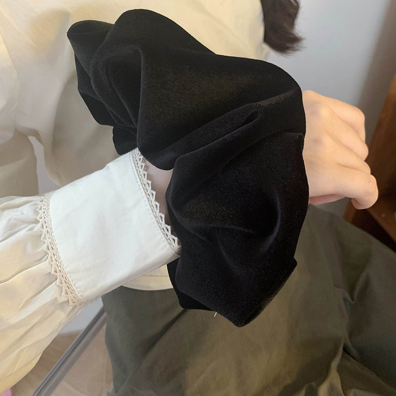 Oversize Black Velvet Scrunchi - đánh giá và giá Winter Headband Fleece
