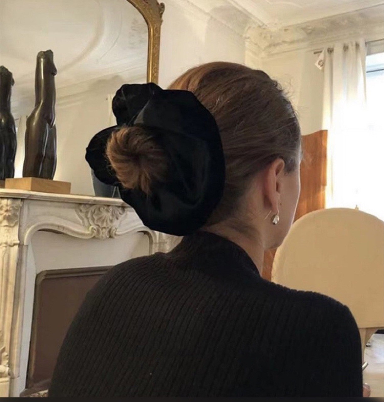 Oversize Black Velvet Scrunchi - đánh giá và giá Winter Headband Fleece