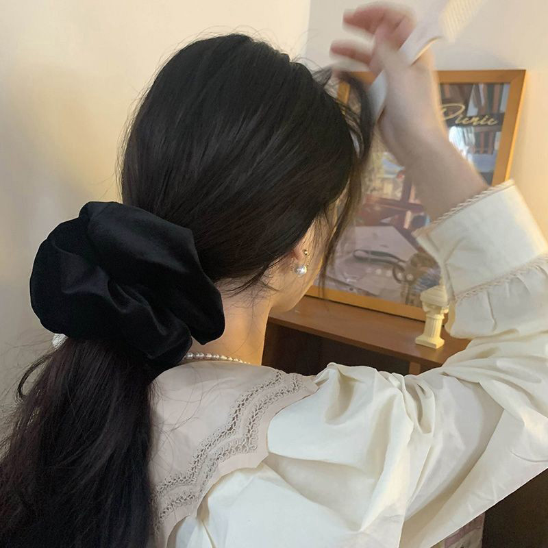 Oversize Black Velvet Scrunchi - đánh giá và giá Winter Headband Fleece
